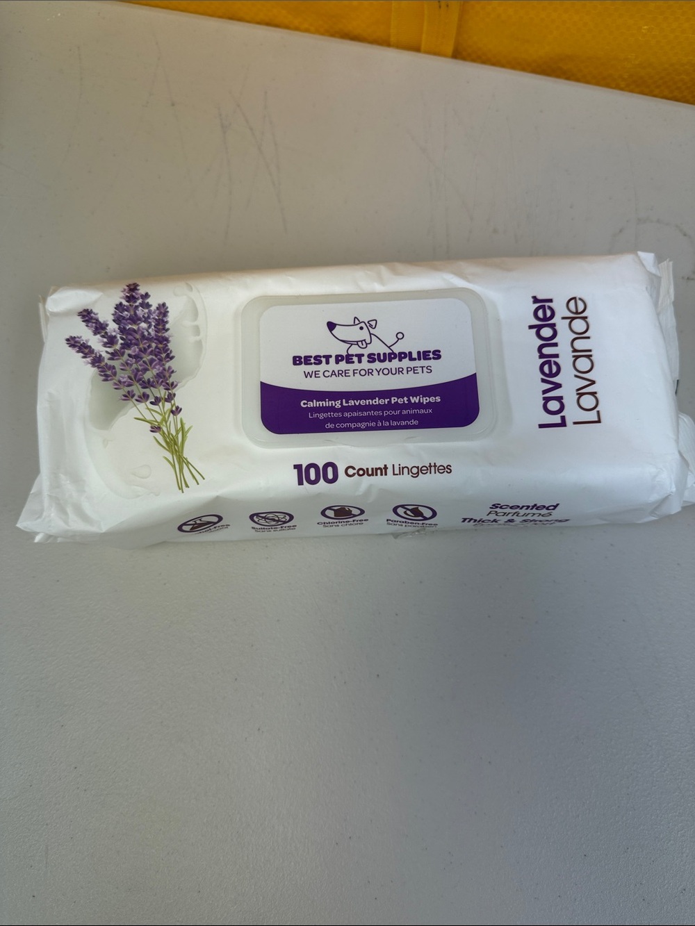 Lavender Calming Pet Wipes - White & Purple
